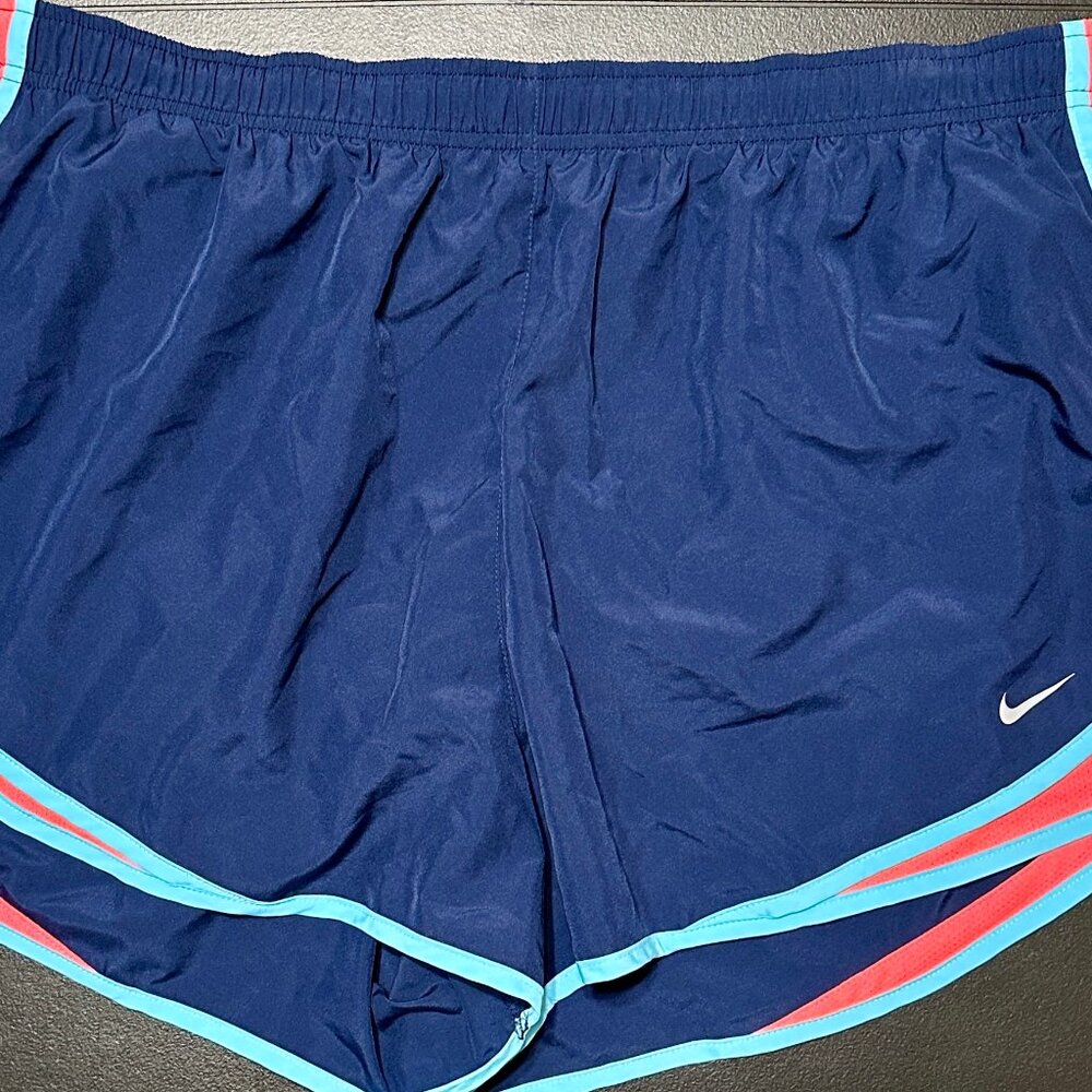 Nike Womens Tempo Dri-FIT Shorts 2X Navy / Coral / Teal